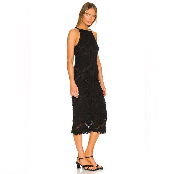 525 American Fauxchet Crochet Black Sleeveless Dress NWT - Picture 9 of 9